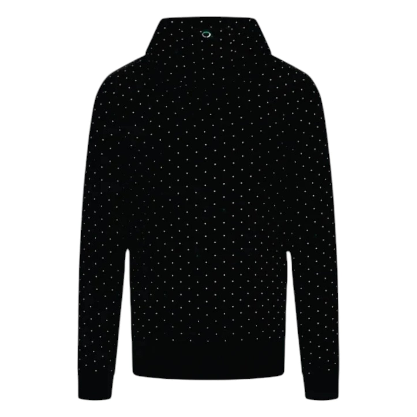 2023 Mercedes-AMG Petronas Polka Dot F1 Hoodie in black featuring subtle polka dot detailing, Mercedes AMG Petronas team graphics, and a soft fleece lined design