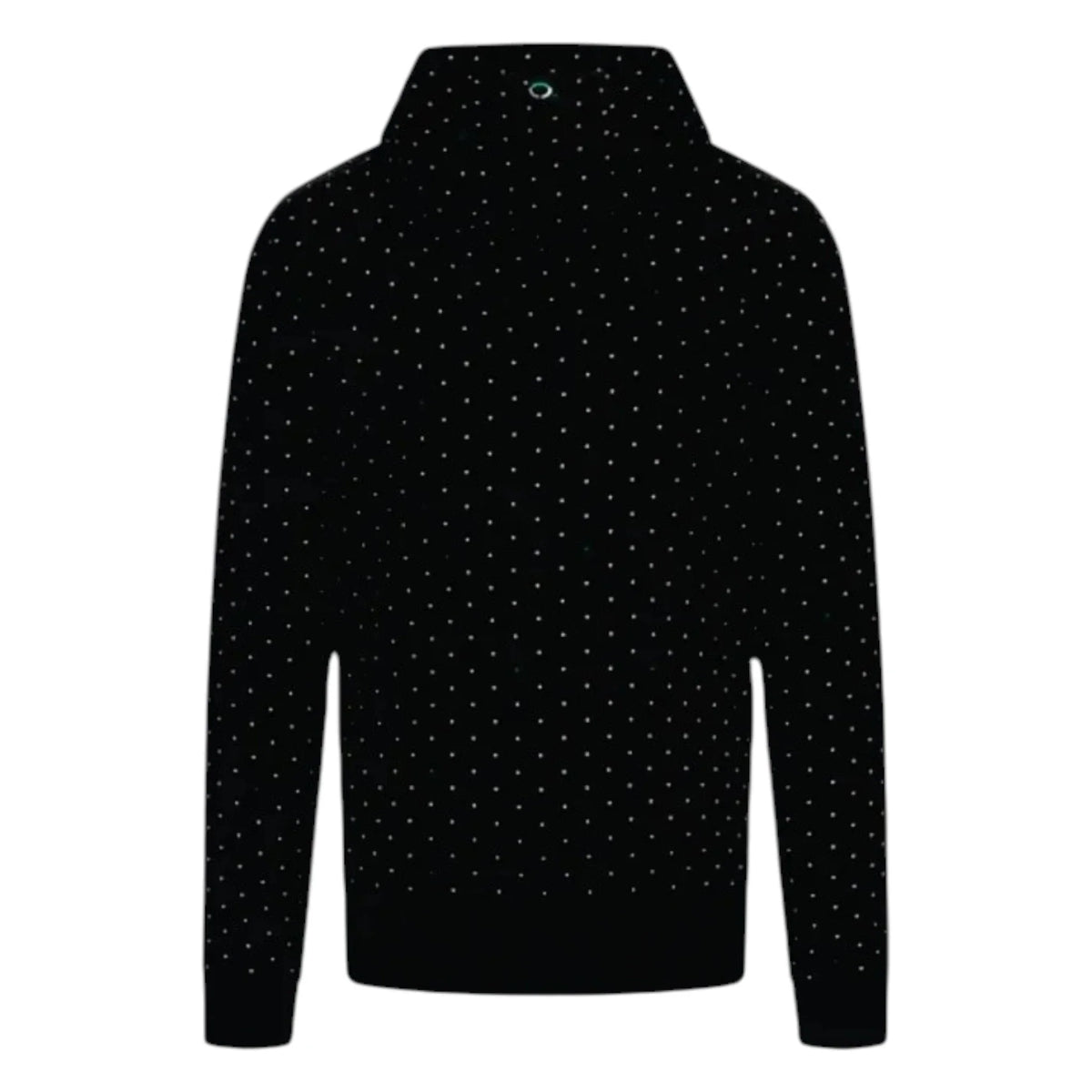 2023 Mercedes-AMG Petronas Polka Dot F1 Hoodie in black featuring subtle polka dot detailing, Mercedes AMG Petronas team graphics, and a soft fleece lined design