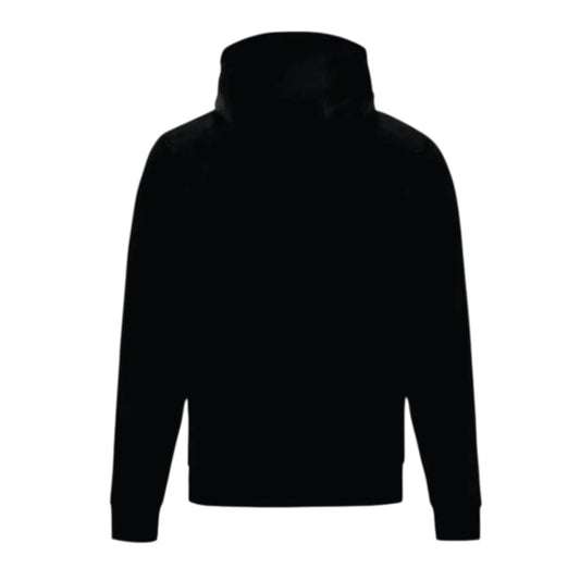2024 Mercedes-AMG Petronas F1 Hoodie in black featuring Mercedes AMG Petronas team graphics, subtle sponsor branding, and a soft fleece lined design
