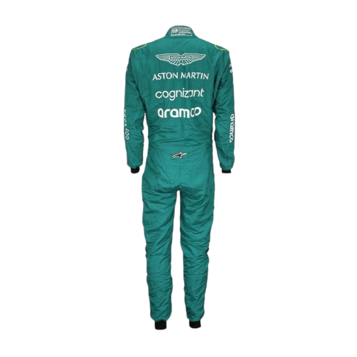Lance Stroll 2022 Aston Martin F1 race suit in green with sponsor branding