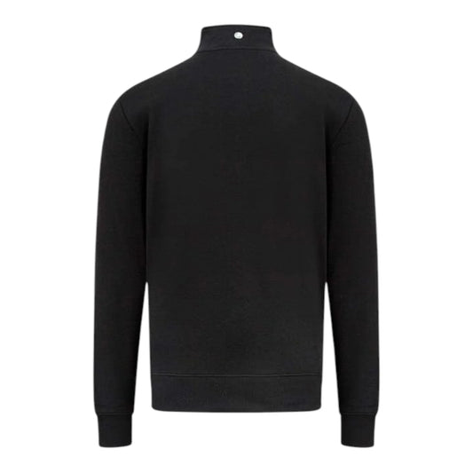 Mercedes AMG Petronas Quarter Zip Pocket F1 Sweatshirt in black featuring Mercedes-AMG Petronas team branding, quarter zip collar, and chest pocket design