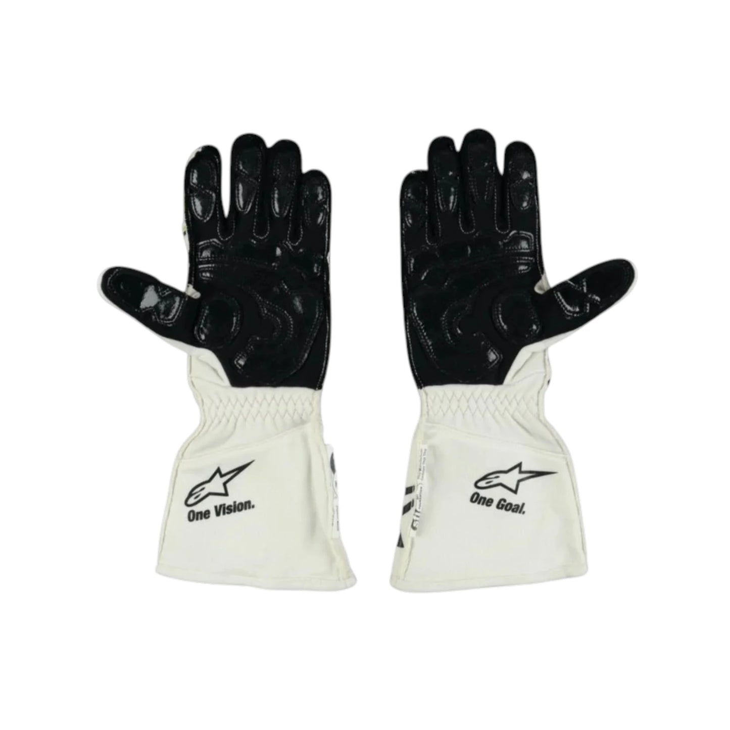 Nyck de Vries 2022 Williams F1 Racing Gloves in white and navy blue with Williams team branding and premium motorsport detailing