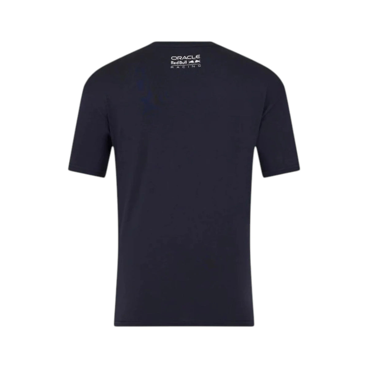 Oracle Red Bull Racing Blue Castore Max Verstappen Logo T-Shirt in navy with subtle Max Verstappen chest logo and premium team detailing