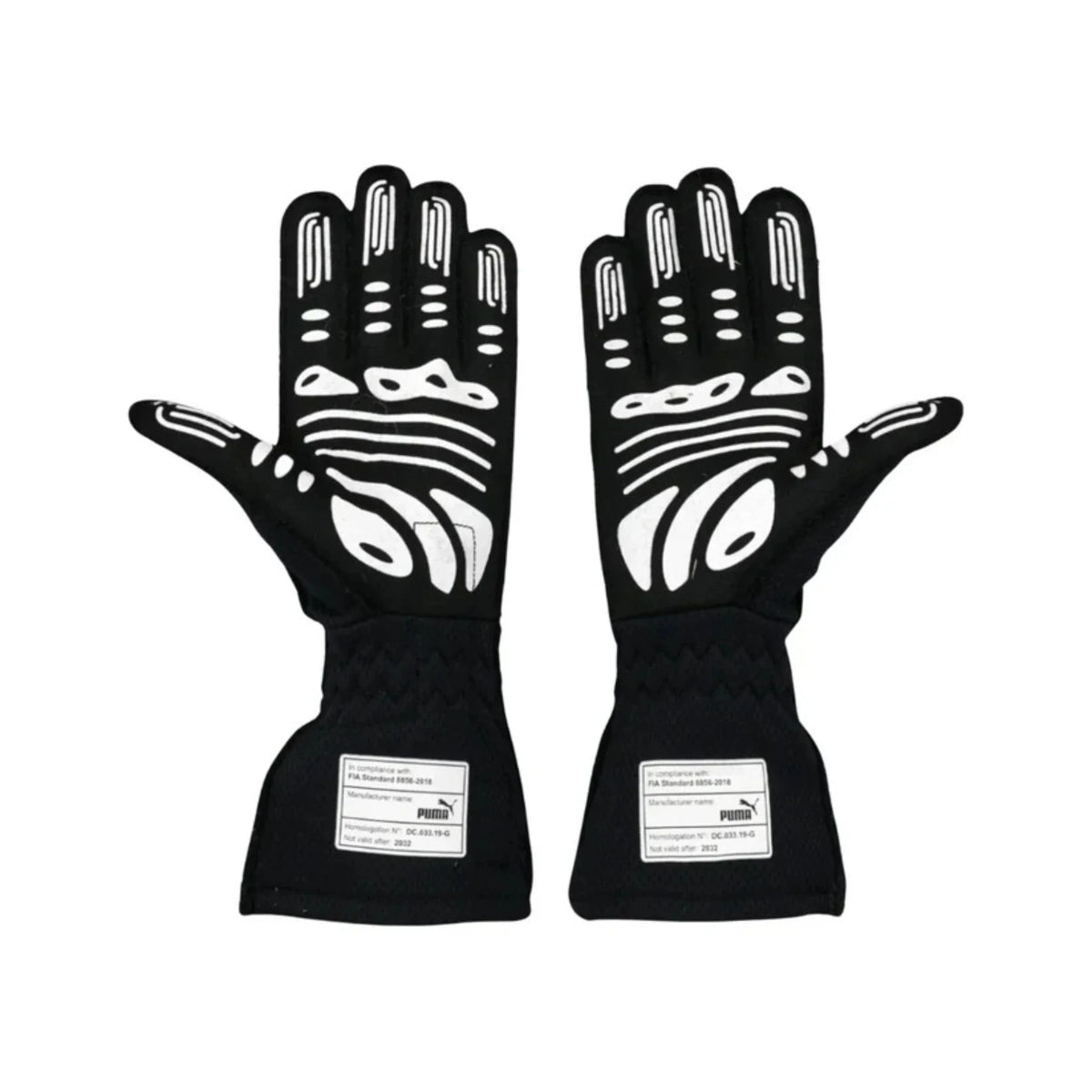 Sergio Perez 2022 Red Bull F1 Racing Gloves in black with Red Bull sponsor logos and premium motorsport detailing