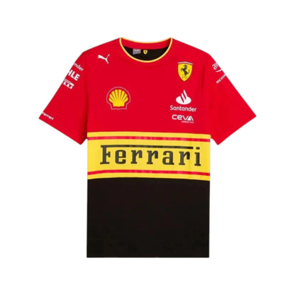2022 Ferrari Monza GP F1 Racing T-Shirt featuring the iconic Ferrari Monza special edition graphics, sponsor logos, and classic crew neck design