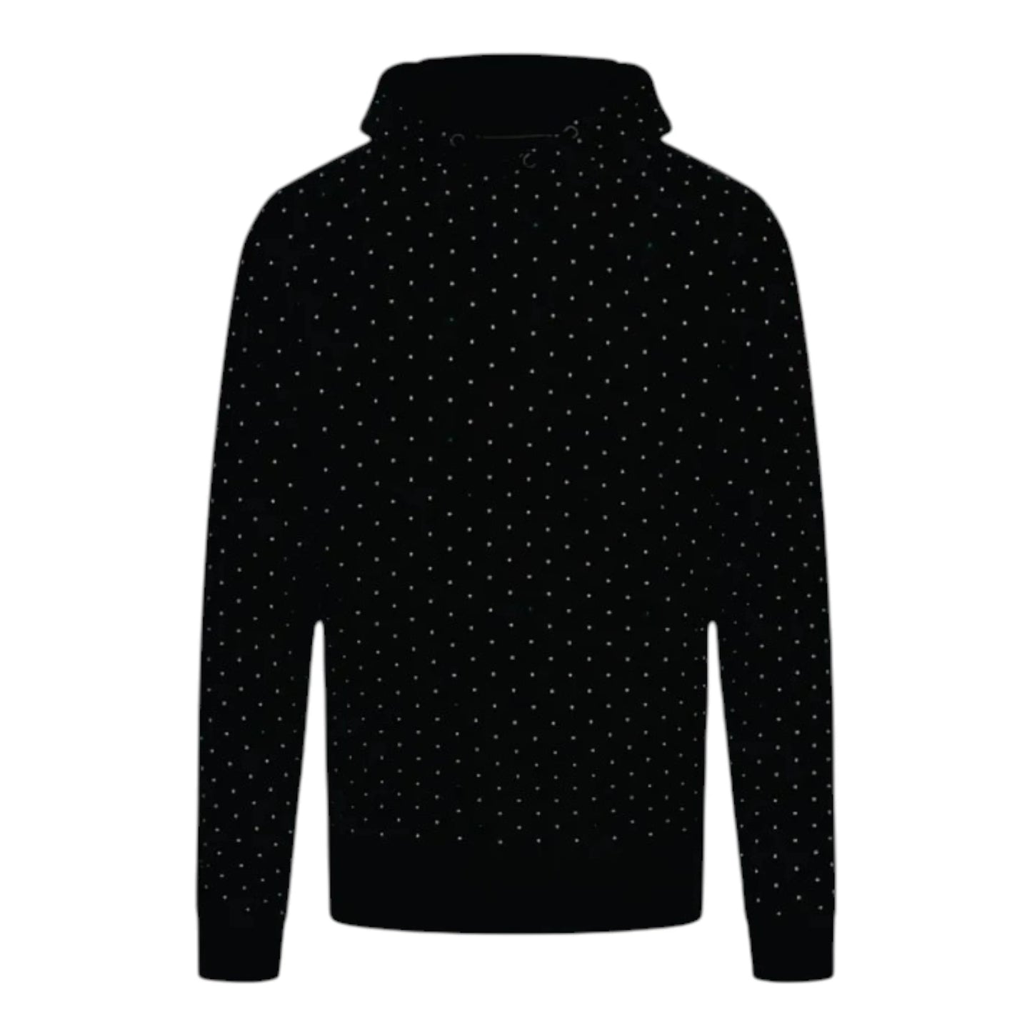 2023 Mercedes-AMG Petronas Polka Dot F1 Hoodie in black featuring subtle polka dot detailing, Mercedes AMG Petronas team graphics, and a soft fleece lined design