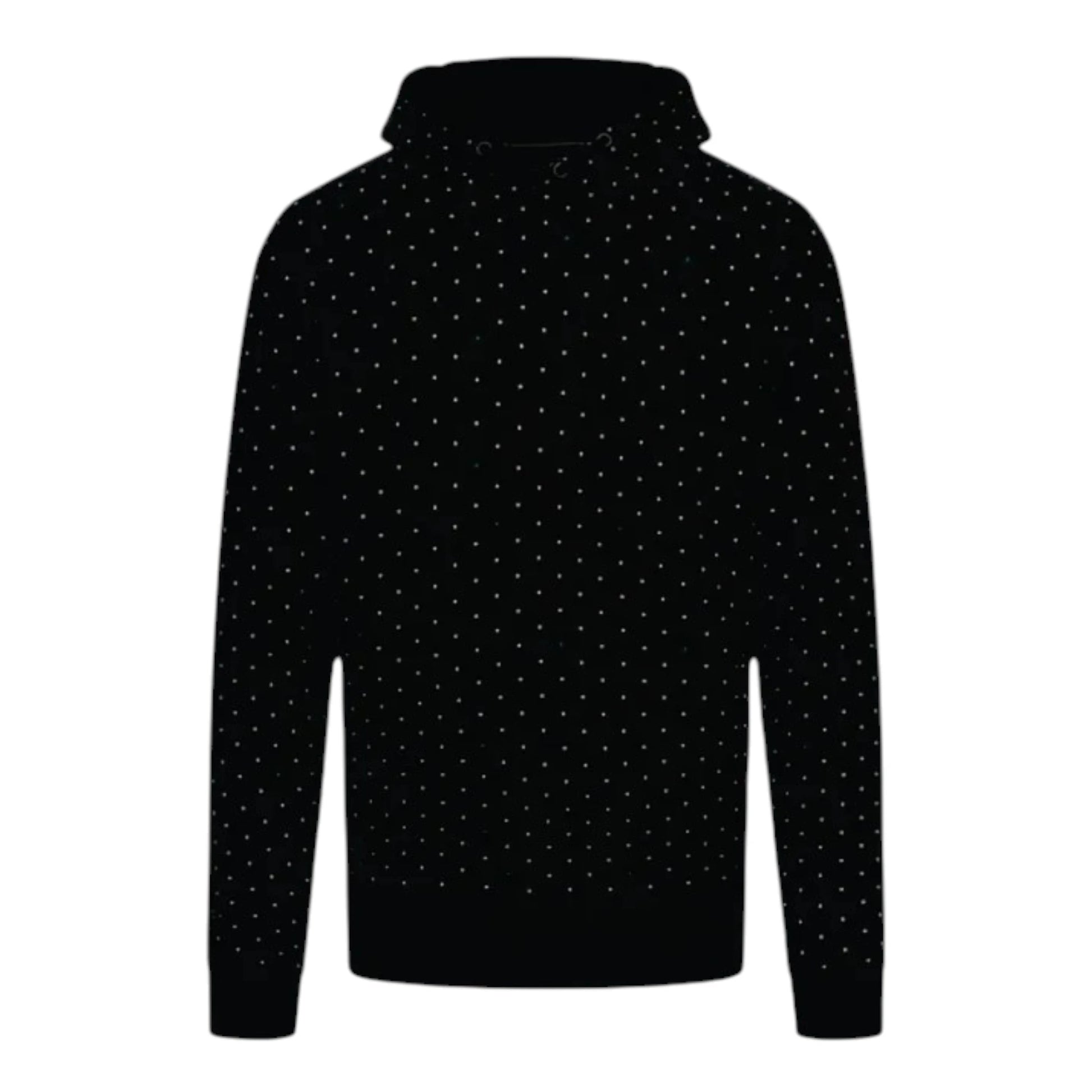 2023 Mercedes-AMG Petronas Polka Dot F1 Hoodie in black featuring subtle polka dot detailing, Mercedes AMG Petronas team graphics, and a soft fleece lined design
