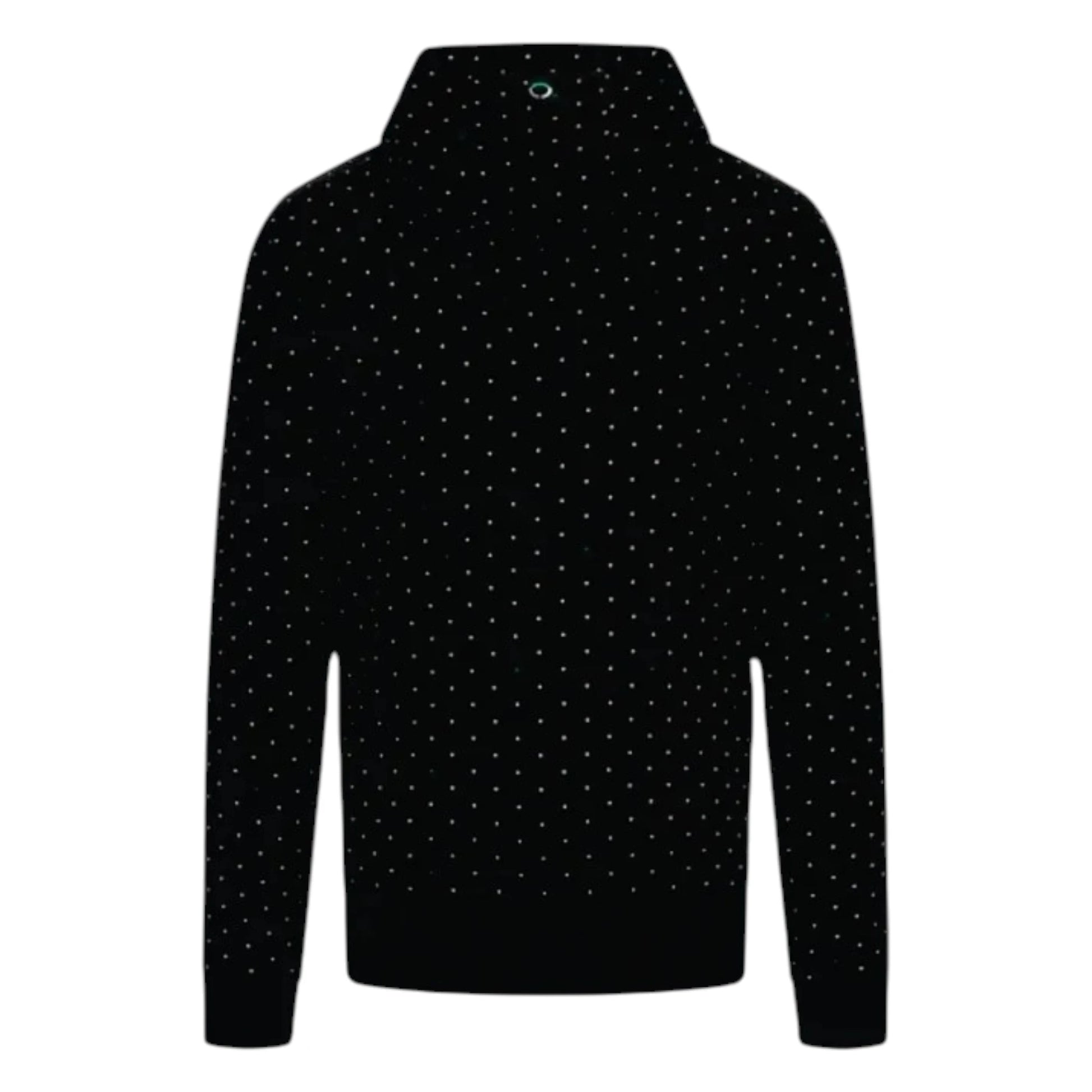 2023 Mercedes-AMG Petronas Polka Dot F1 Hoodie in black featuring subtle polka dot detailing, Mercedes AMG Petronas team graphics, and a soft fleece lined design