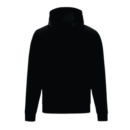 2024 Mercedes-AMG Petronas F1 Hoodie in black featuring Mercedes AMG Petronas team graphics, subtle sponsor branding, and a soft fleece lined design