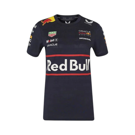 2025 Oracle Red Bull Racing F1 T-Shirt in navy blue with authentic Red Bull team graphics and premium motorsport detailing