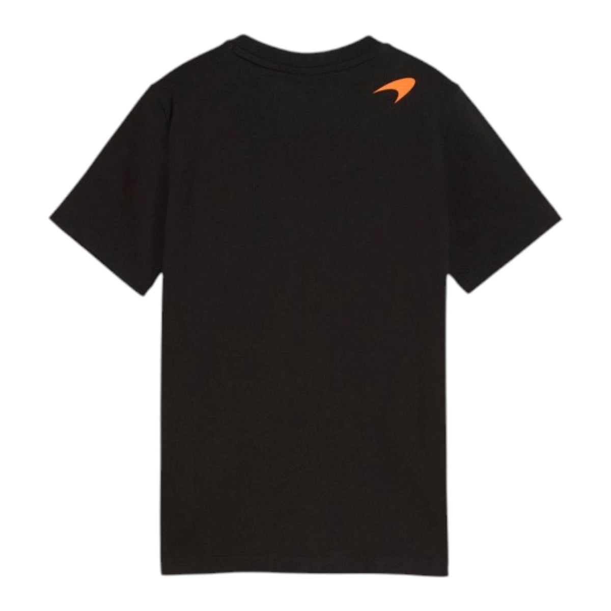 2026 McLaren F1 Kids Large Logo T-Shirt in black featuring McLaren F1 Team branding and logos on the front and back