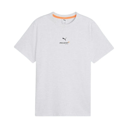 2026 McLaren F1 Team Small Logo T-Shirt in white featuring McLaren F1 Team branding and small logo detail
