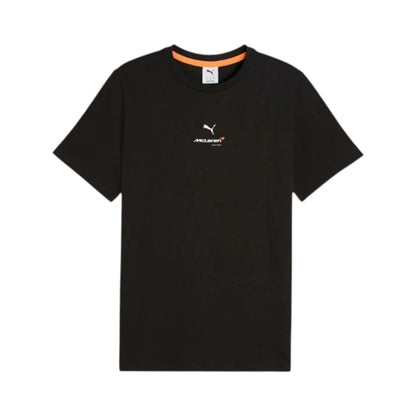 2026 McLaren F1 Team Small Logo T-Shirt in black featuring McLaren F1 Team branding and small logo detail