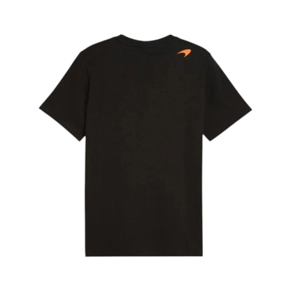 2026 McLaren F1 Team Small Logo T-Shirt in black featuring McLaren F1 Team branding and small logo detail