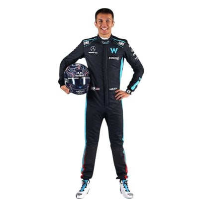 Alexander Albon 2022 Williams F1 race suit in dark navy with light blue accents