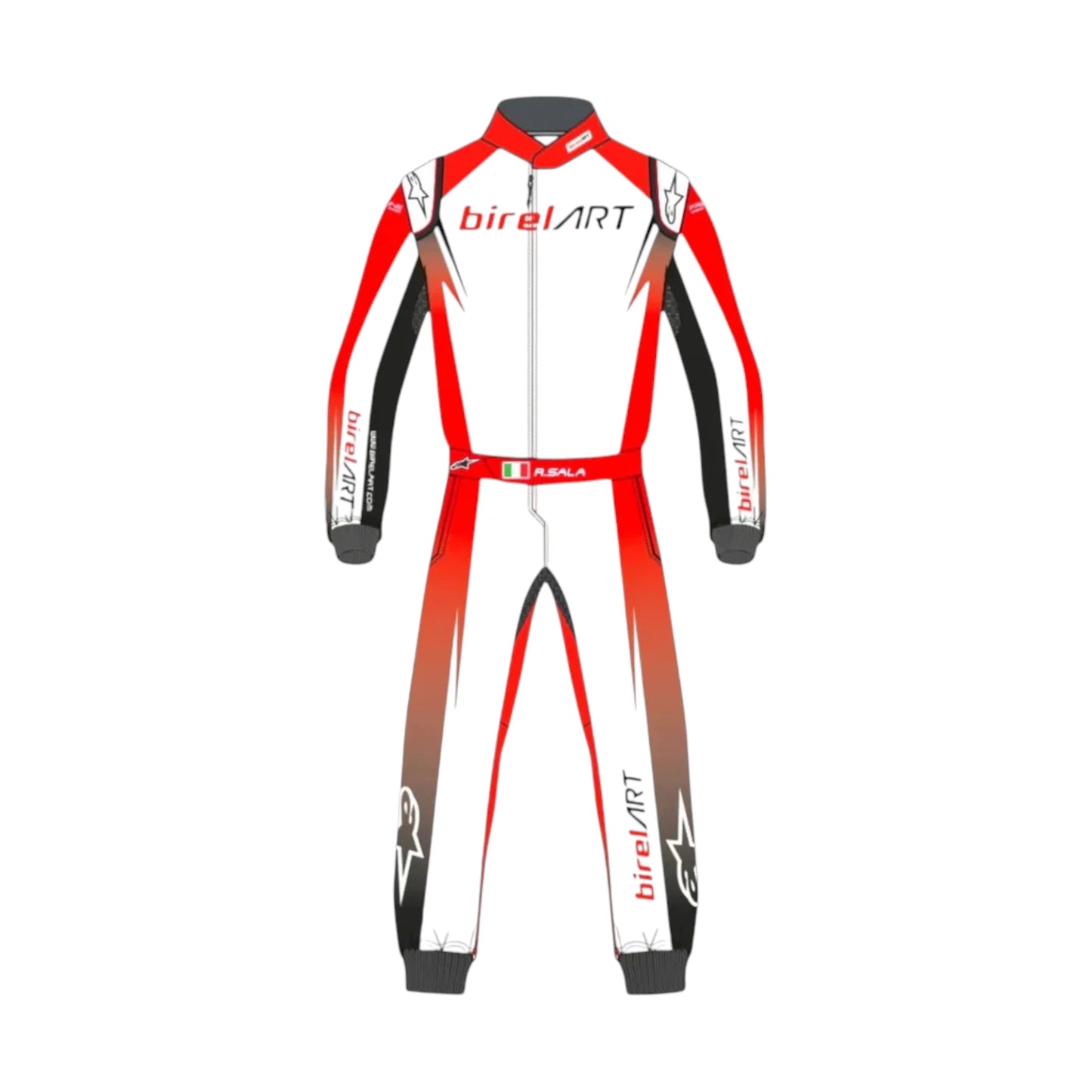 Alpinestars Birel ART Go Kart Racing Suit featuring authentic Birel ART inspired karting graphics and professional motorsport detailing