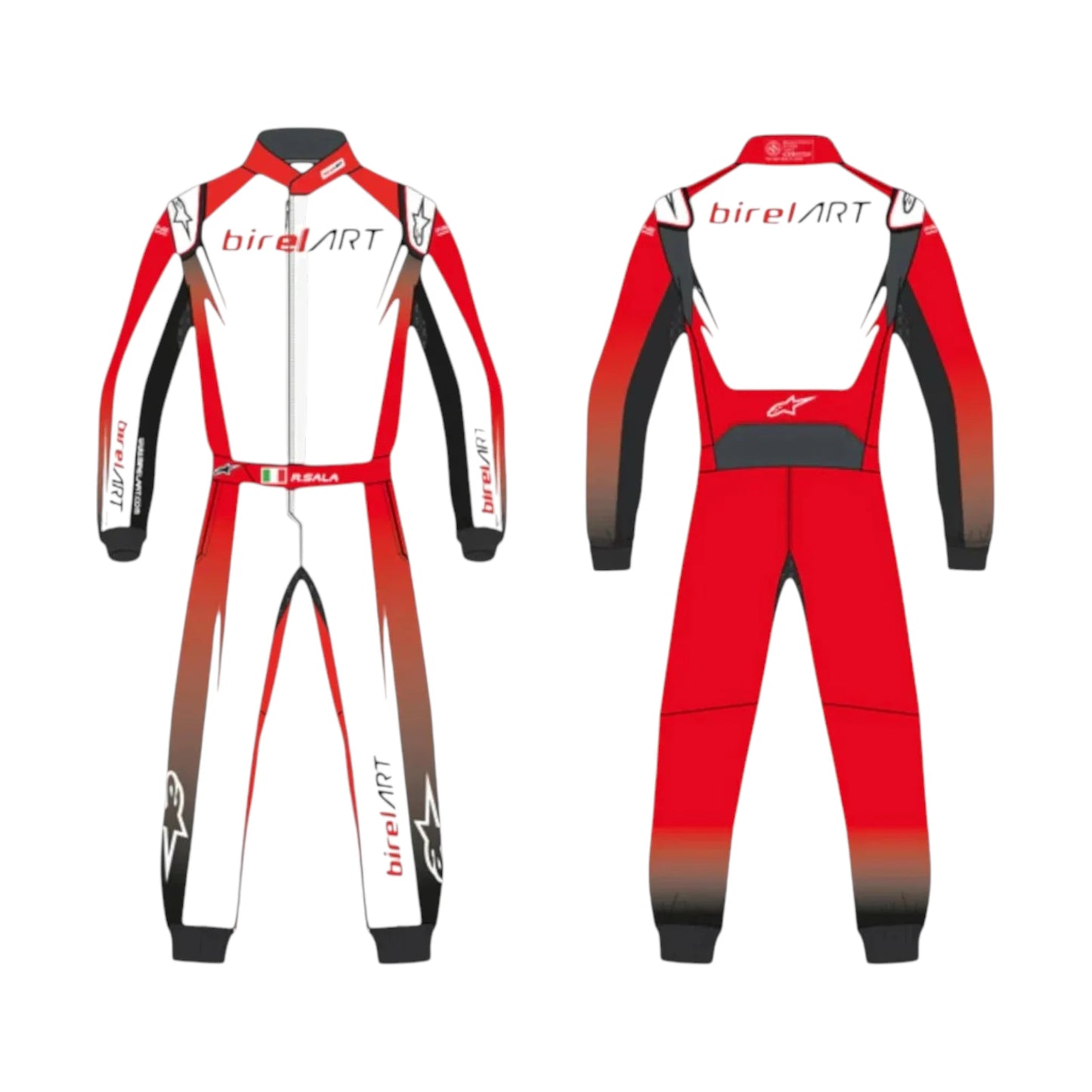 Alpinestars Birel ART Go Kart Racing Suit featuring authentic Birel ART inspired karting graphics and professional motorsport detailing