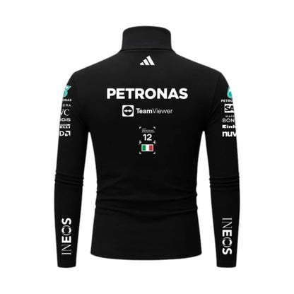 Andrea Kimi Antonelli 2026 Mercedes-AMG Petronas F1 Undershirt in black with authentic Mercedes-AMG Petronas sponsor logos and long sleeve performance design