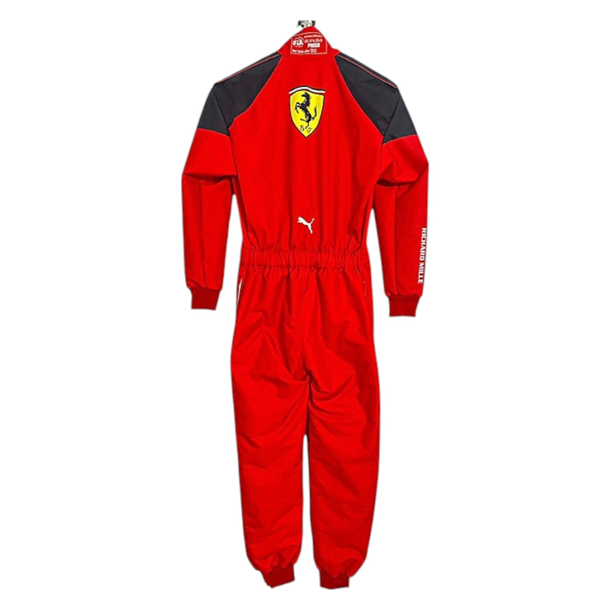 Charles Leclerc 2023 Ferrari F1 race suit in signature red with Ferrari and sponsor branding