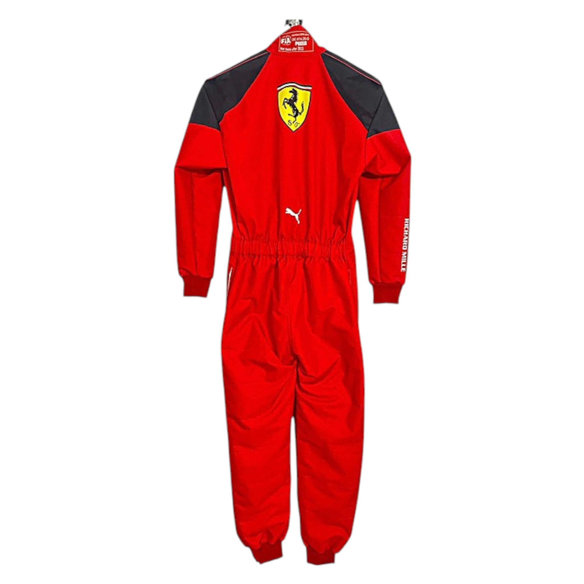 Charles Leclerc 2023 Ferrari F1 race suit in signature red with Ferrari and sponsor branding