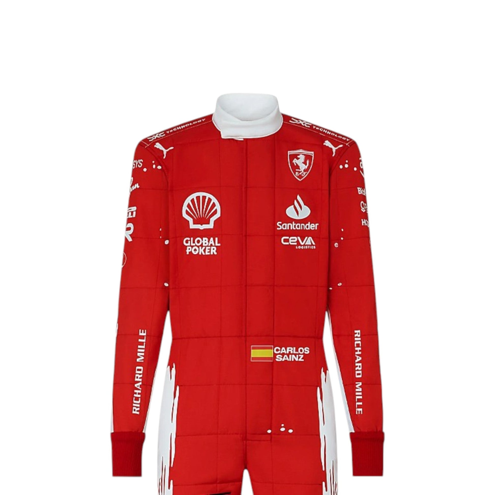 Carlos Sainz 2023 Ferrari Las Vegas GP special edition F1 race suit with event specific design and sponsor branding