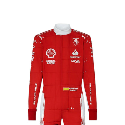 Carlos Sainz 2023 Ferrari Las Vegas GP special edition F1 race suit with event specific design and sponsor branding