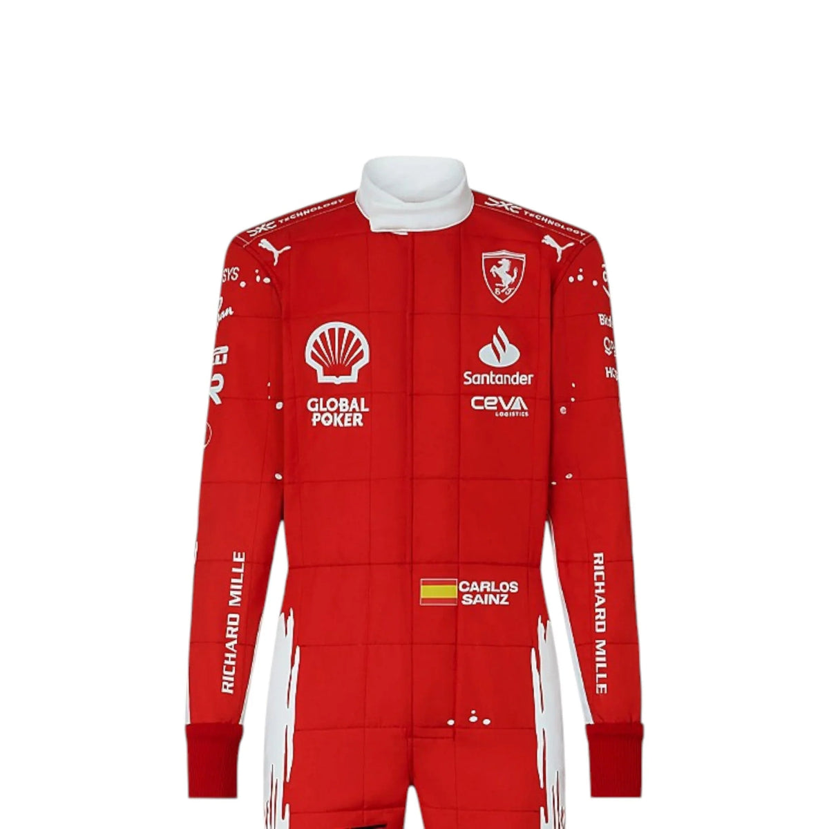 Carlos Sainz 2023 Ferrari Las Vegas GP special edition F1 race suit with event specific design and sponsor branding