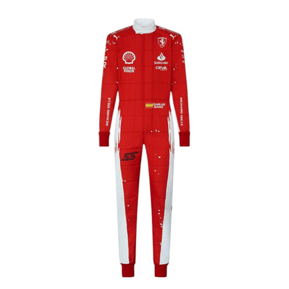 Carlos Sainz 2023 Ferrari Las Vegas GP special edition F1 race suit with event specific design and sponsor branding