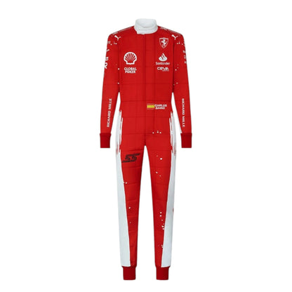 Carlos Sainz 2023 Ferrari Las Vegas GP special edition F1 race suit with event specific design and sponsor branding