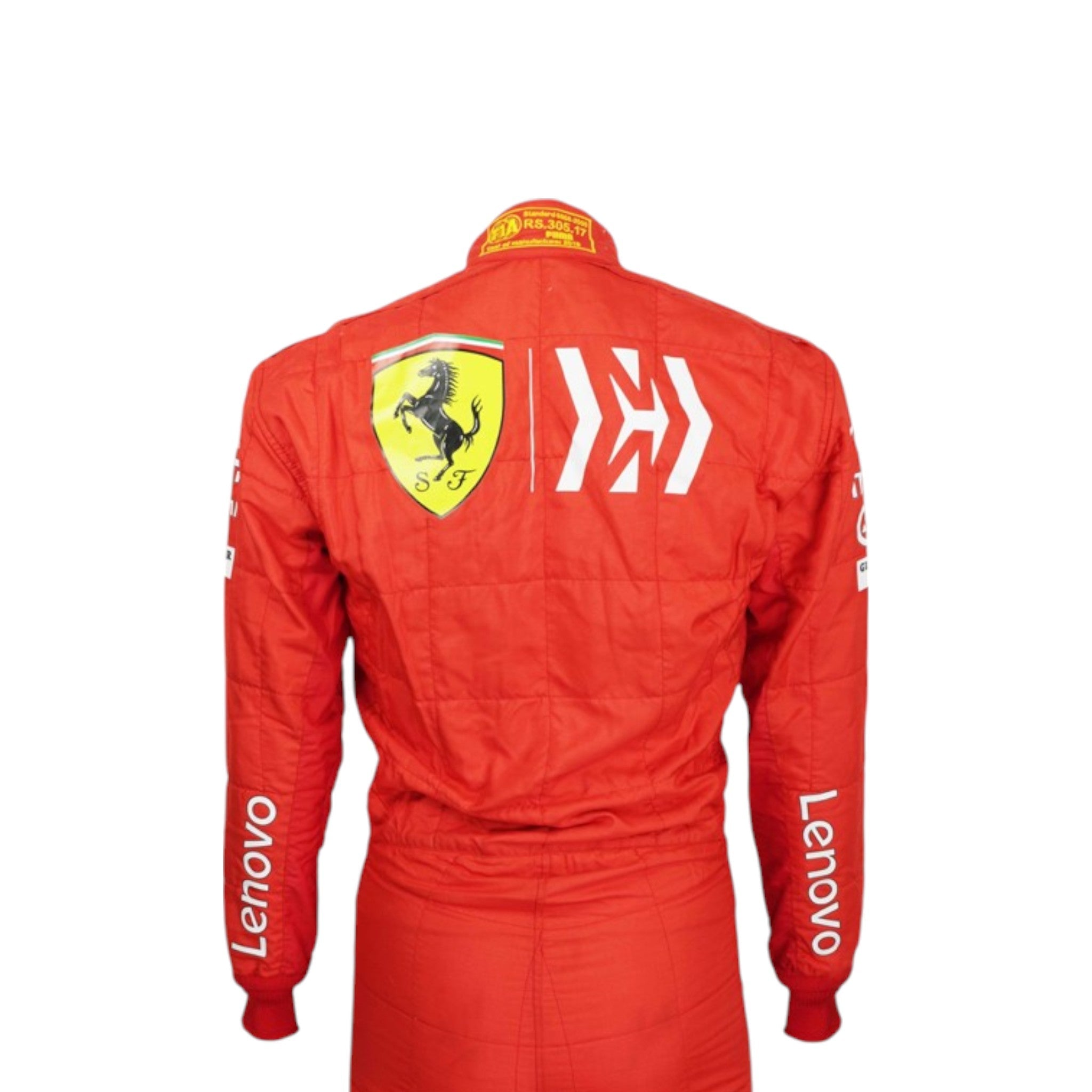 Charles Leclerc 2019 Ferrari F1 race suit in signature red with Ferrari and sponsor branding