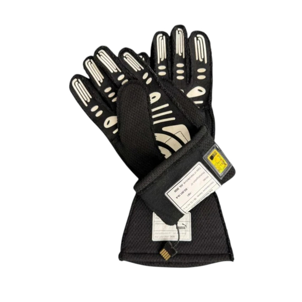 Charles Leclerc 2020 Ferrari F1 racing gloves with team branding and sponsor logos