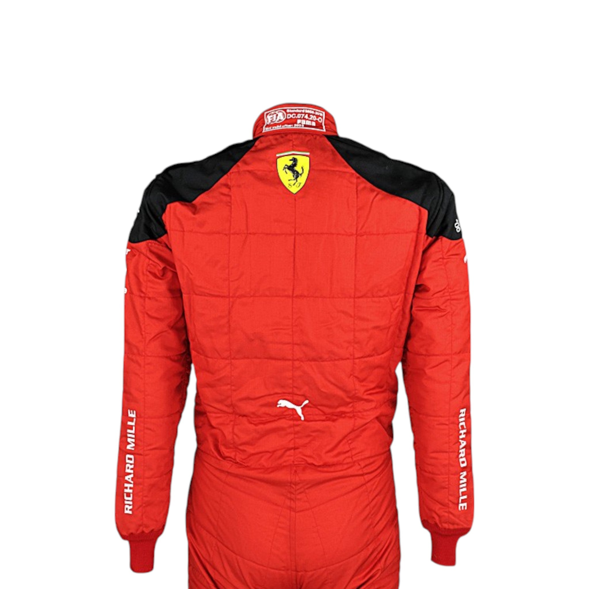 Charles Leclerc 2023 Ferrari F1 race suit in signature red with Ferrari and sponsor branding