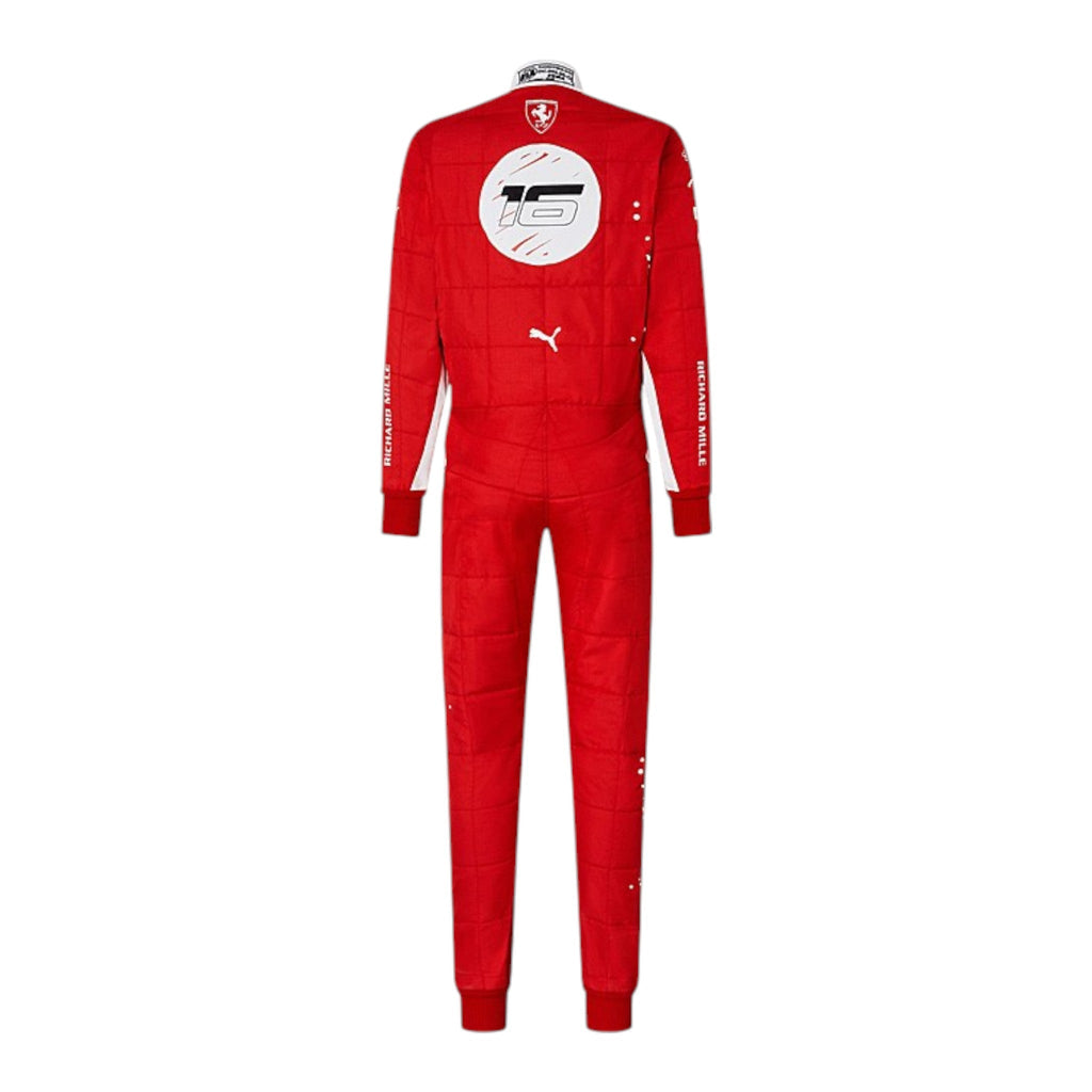 Charles Leclerc 2023 Ferrari Las Vegas GP special edition F1 race suit with event inspired design and sponsor branding