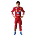 Charles Leclerc 2025 Ferrari Monza GP F1 race suit in Ferrari red with Italian tricolour accents and sponsor logos
