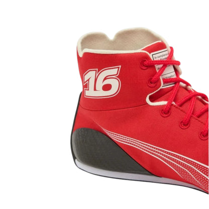 Charles Leclerc 2026 Ferrari F1 racing shoes featuring Ferrari inspired styling and motorsport detailing