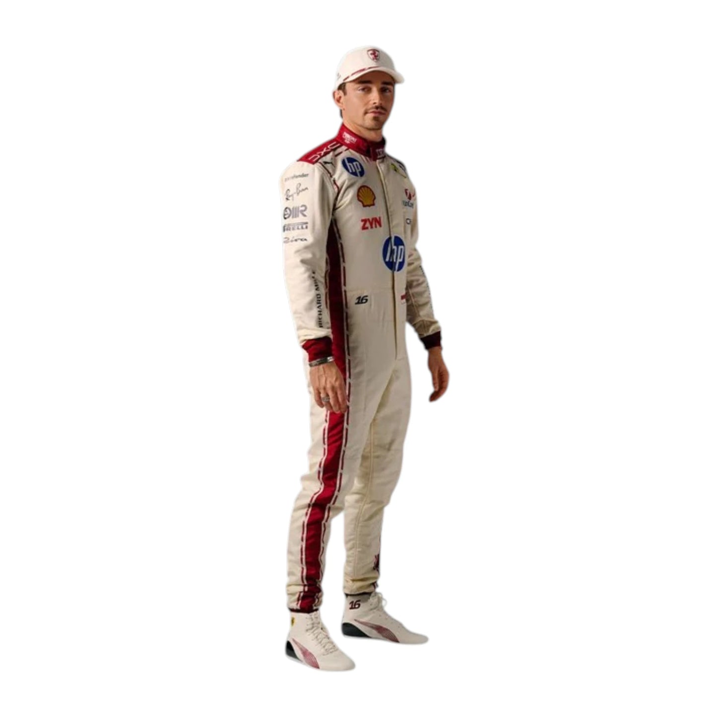 Charles Leclerc 2026 Ferrari Monaco GP F1 race suit featuring white and red Ferrari styling with Monaco Grand Prix detailing