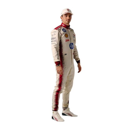 Charles Leclerc 2026 Ferrari Monaco GP F1 race suit featuring white and red Ferrari styling with Monaco Grand Prix detailing