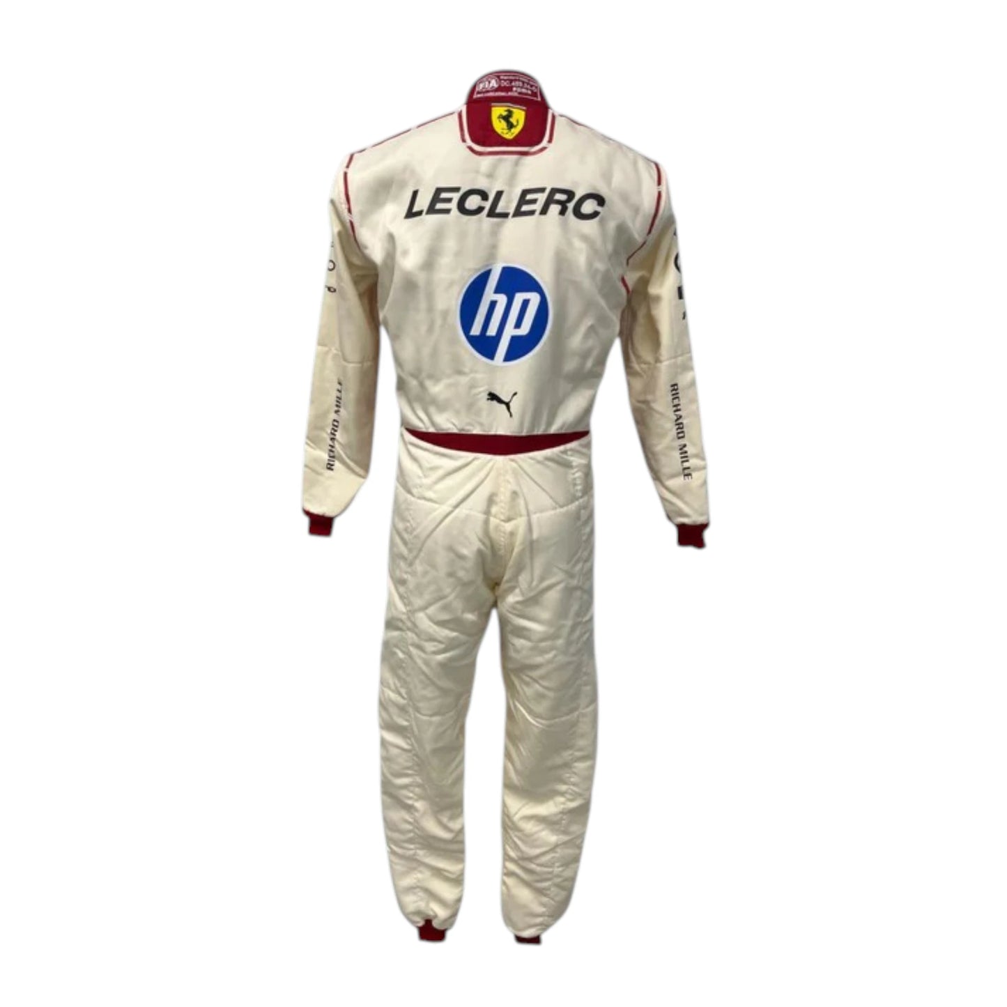 Charles Leclerc 2026 Ferrari Monaco GP F1 race suit featuring white and red Ferrari styling with Monaco Grand Prix detailing