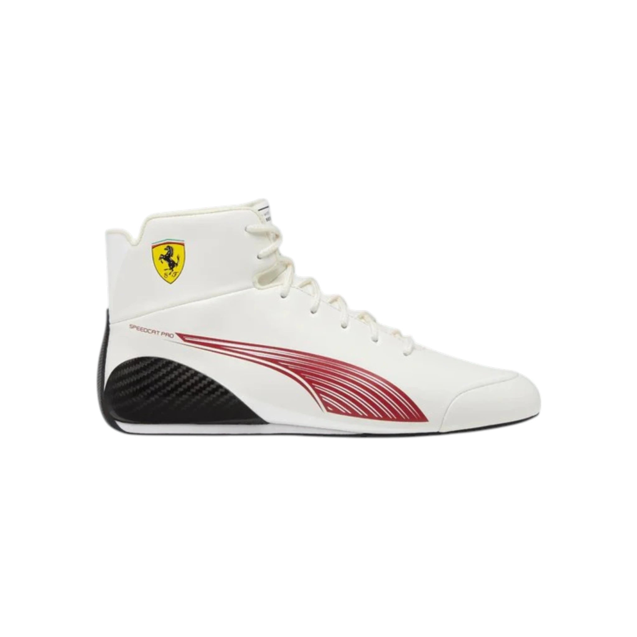 Charles Leclerc 2026 Ferrari Speedcat Pro Monaco GP F1 racing shoes featuring Ferrari styling and Monaco inspired detailing