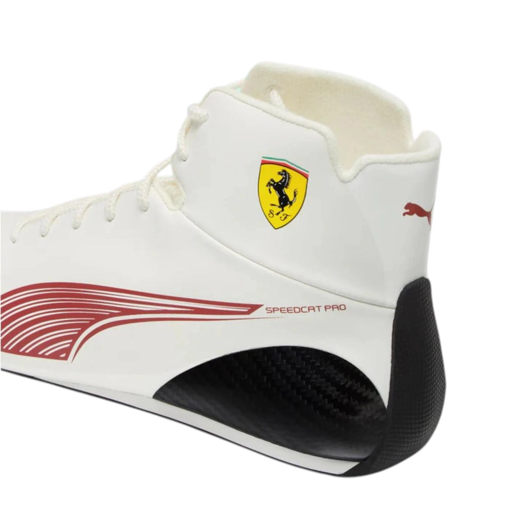 Charles Leclerc 2026 Ferrari Speedcat Pro Monaco GP F1 racing shoes featuring Ferrari styling and Monaco inspired detailing