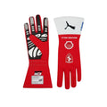 Charles Leclerc Ferrari F1 racing gloves with team branding and sponsor logos