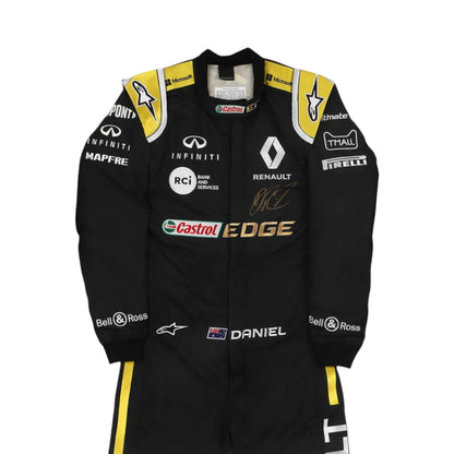 Daniel Ricciardo 2019 Renault F1 race suit replica in yellow and black with sponsor logos