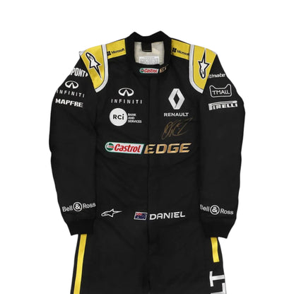 Daniel Ricciardo 2019 Renault F1 race suit replica in yellow and black with sponsor logos