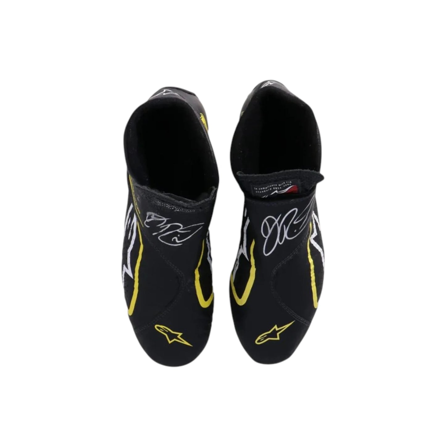 Daniel Ricciardo 2019 Renault F1 racing shoes featuring black and yellow Renault inspired styling with motorsport detailing