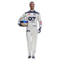 Daniel Ricciardo 2023 AlphaTauri F1 race suit in white with navy blue detailing and sponsor logos