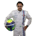 Felipe Massa 2014 Williams F1 race suit in classic white with Martini Racing stripes and sponsor logos