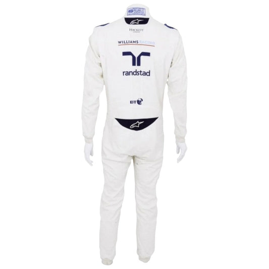Felipe Massa 2015 Williams F1 race suit in white with blue accents and Martini racing stripes featuring sponsor logos