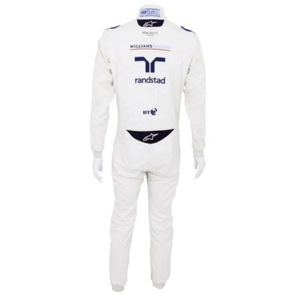 Felipe Massa 2015 Williams F1 race suit in white with blue accents and Martini racing stripes featuring sponsor logos