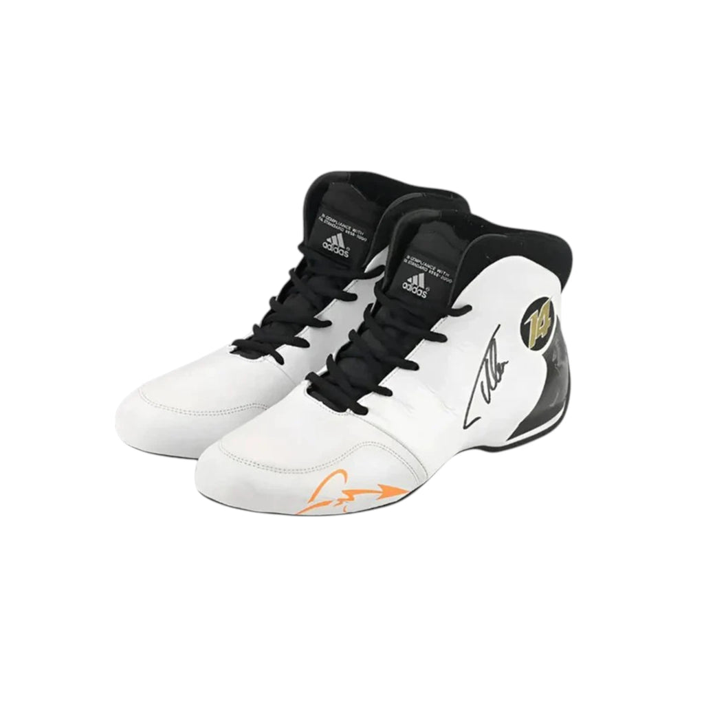 Fernando Alonso 2017 McLaren F1 racing shoes featuring McLaren inspired styling and motorsport detailing