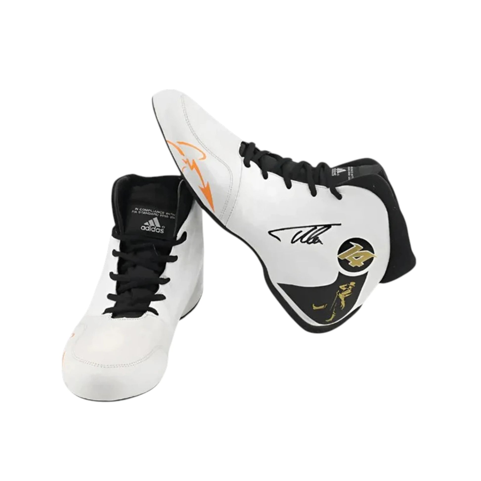 Fernando Alonso 2017 McLaren F1 racing shoes featuring McLaren inspired styling and motorsport detailing